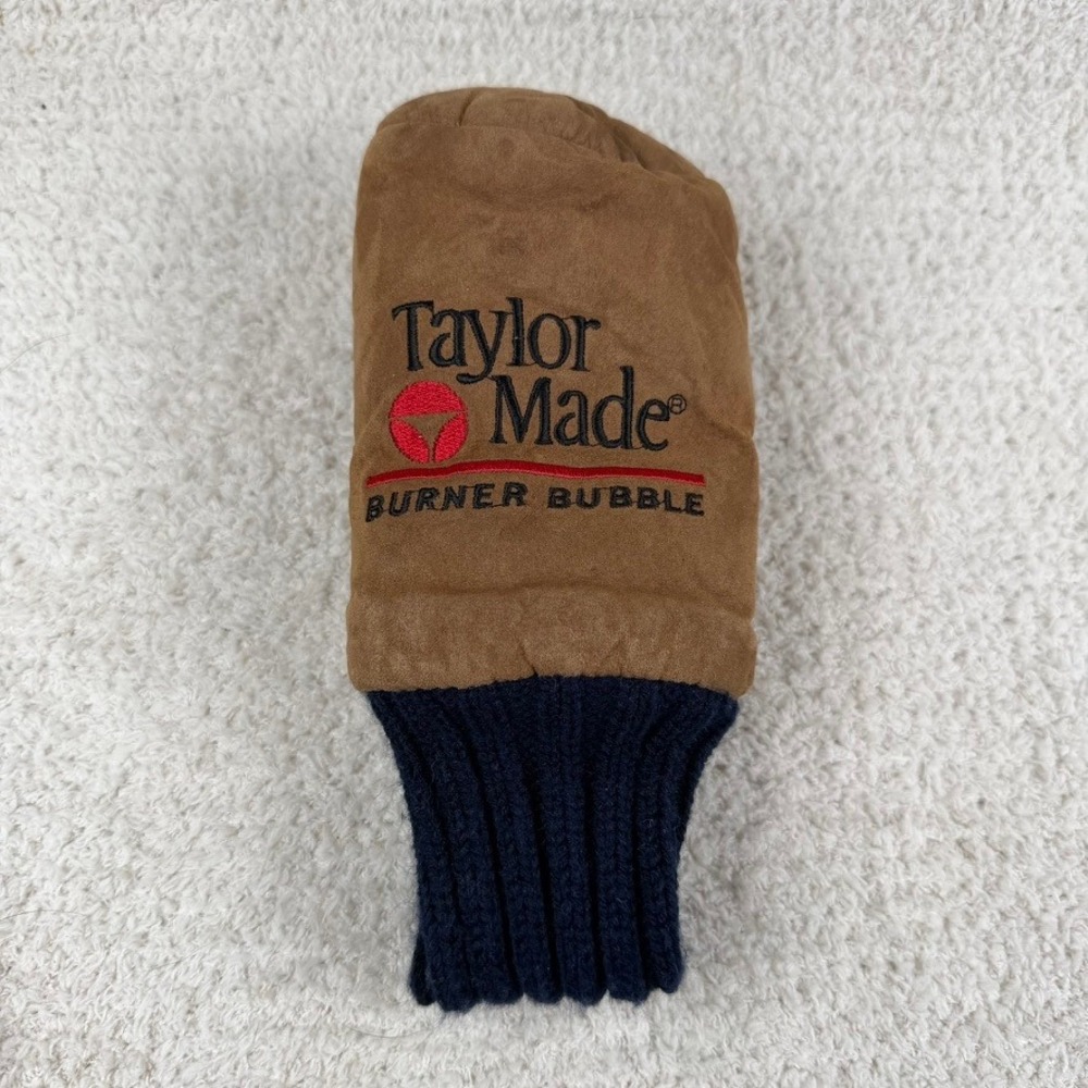 TaylorMade Burner Bubble 1 Driver Headcover Tan Navy Knit Sock Vintage